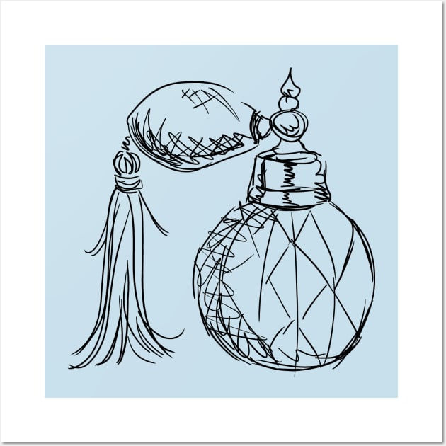 Crystal Perfume Bottle Illustration Wall Art by BeautyMeow